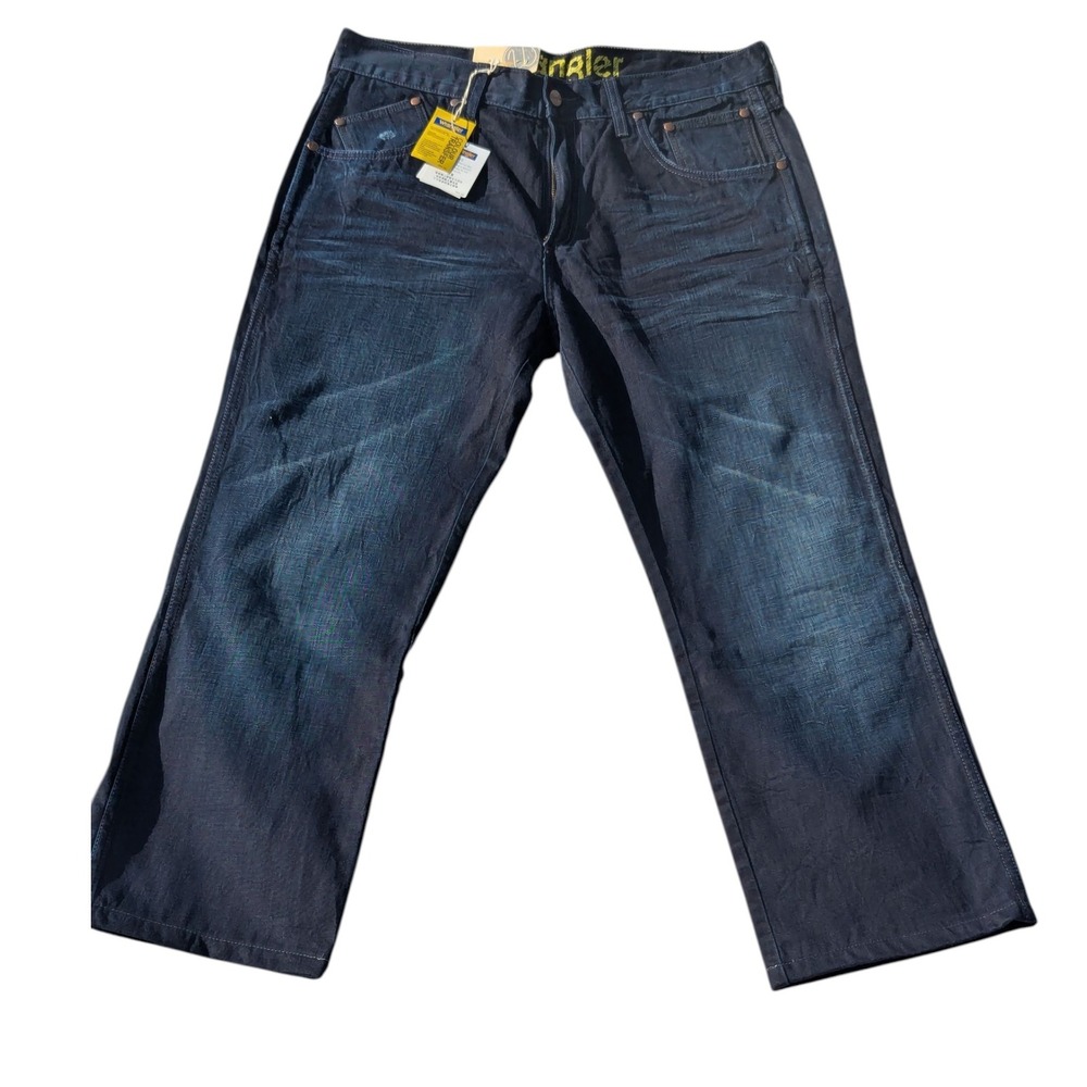 Wrangler Men’s Dark Wash Relaxed Fit Denim Jeans Classic‎ Western Size 36